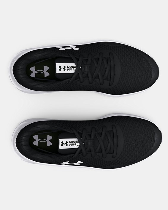 Boys' Grade School UA Charged Pursuit 3 Running Shoes, Black, pdpMainDesktop image number 2